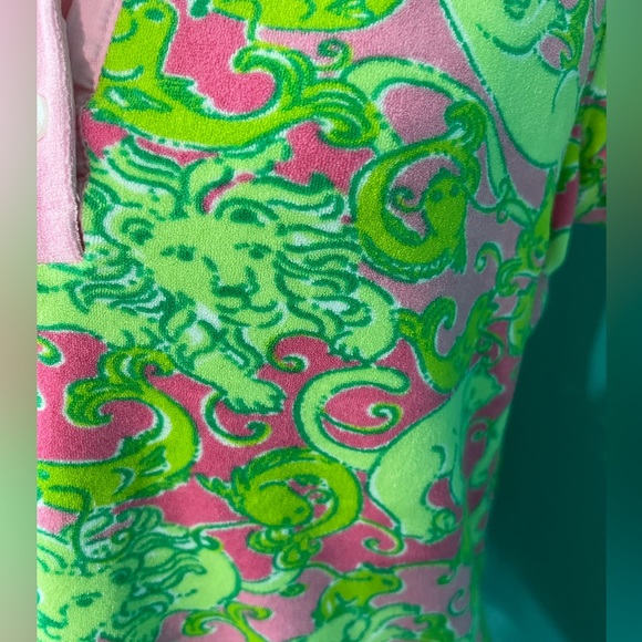 NWT Lilly Pulitzer White Label Phipps Pink Fried Catfish PatternTerrCloth Polo - Picture 2 of 10